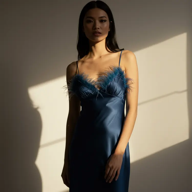 Feather-Trimmed and Decorative Nightgowns