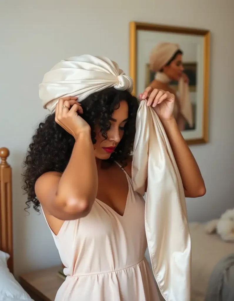 Satin or Silk Bonnets and Scarves