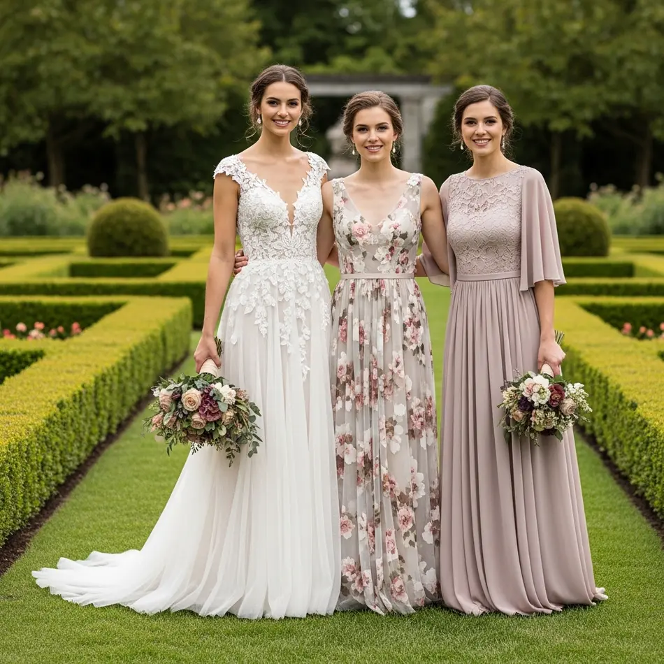 Garden Wedding Gowns and Guest Attire
