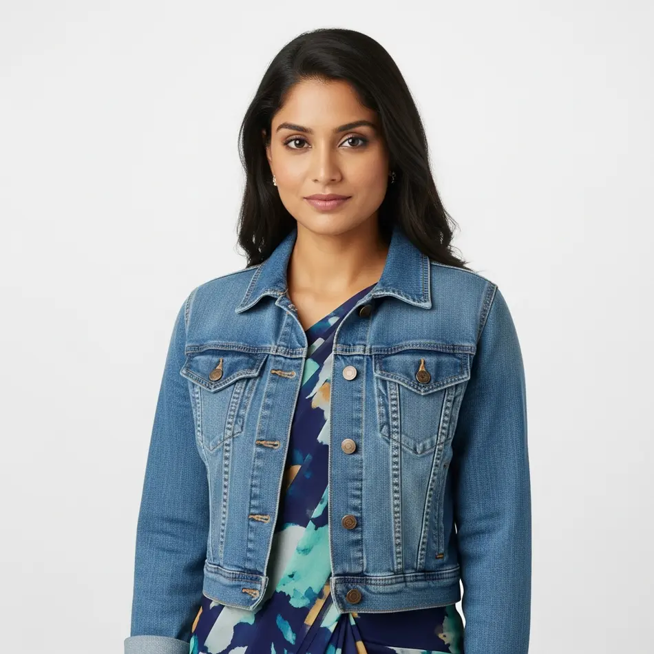 Denim Jacket Over a Silk or Chiffon Saree - Fashion Newz Room