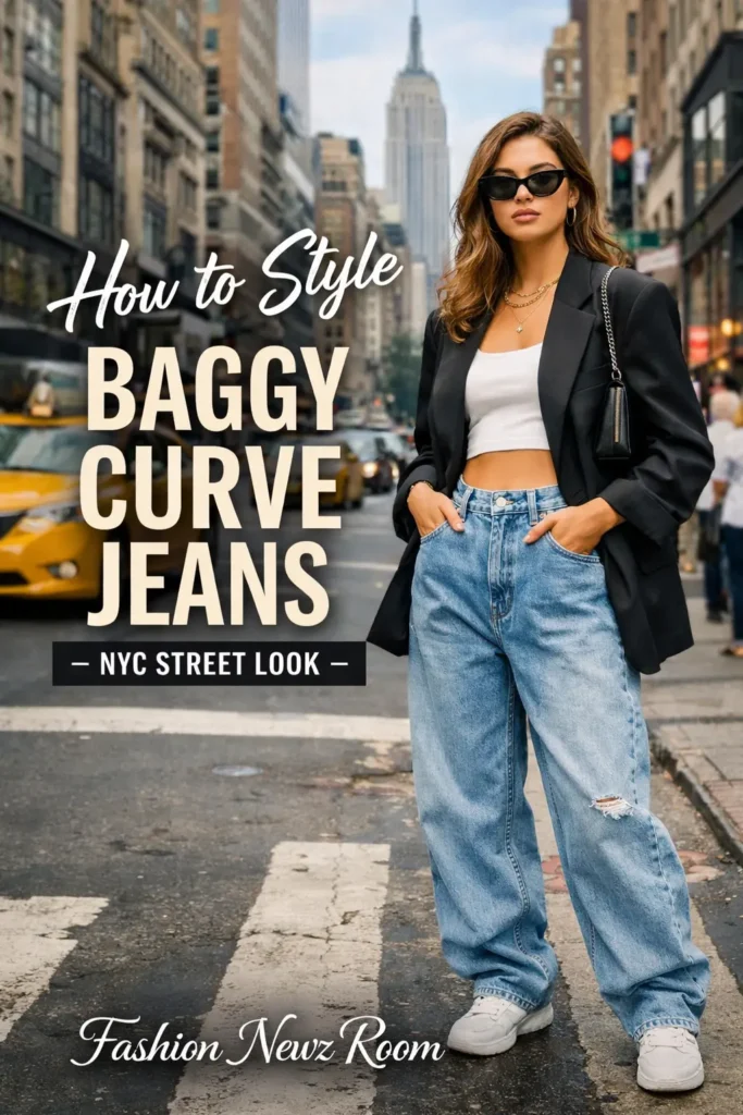 How to Style Baggy Curve Jeans for a NYC Street Look - Fashion Newz Room