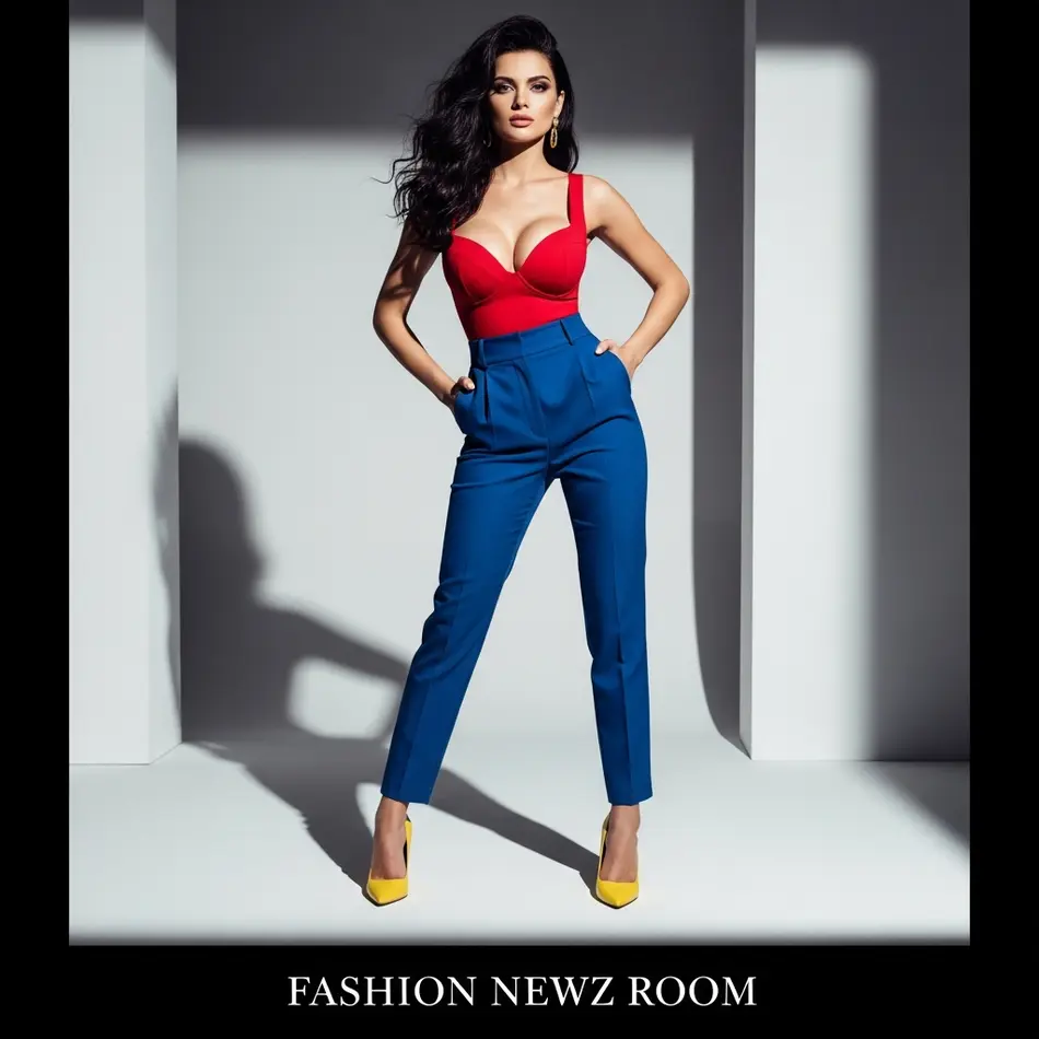 Three-Color Statement Look (Red + Blue + Yellow) - Fashion Newz Room