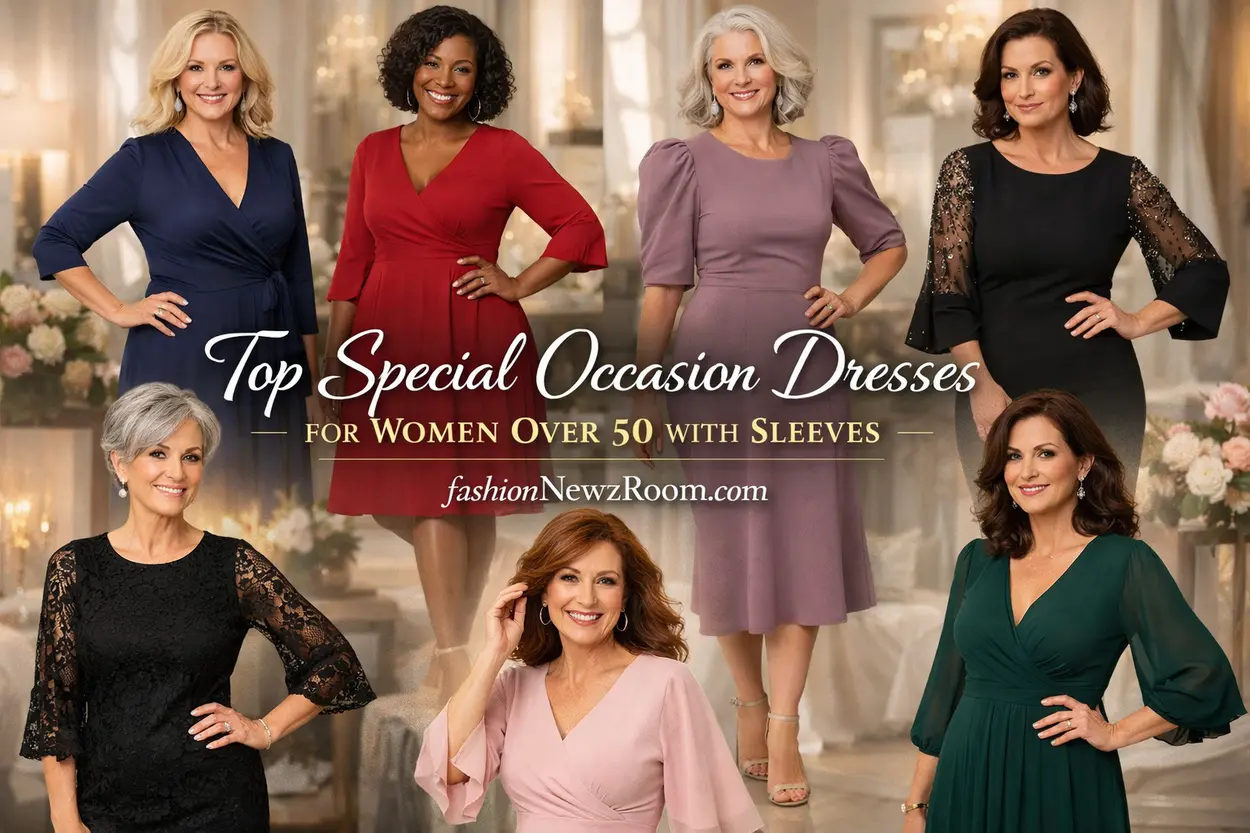 Best Special Occasion Dresses for Women Over 50 with Sleeves