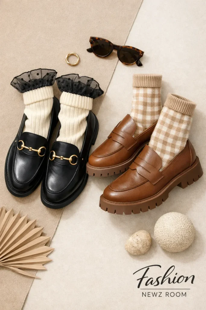 Footwear Trend- Why ‘Loafers with Socks’ is 2026’s Favorite Look - FashionNewzRoom.com