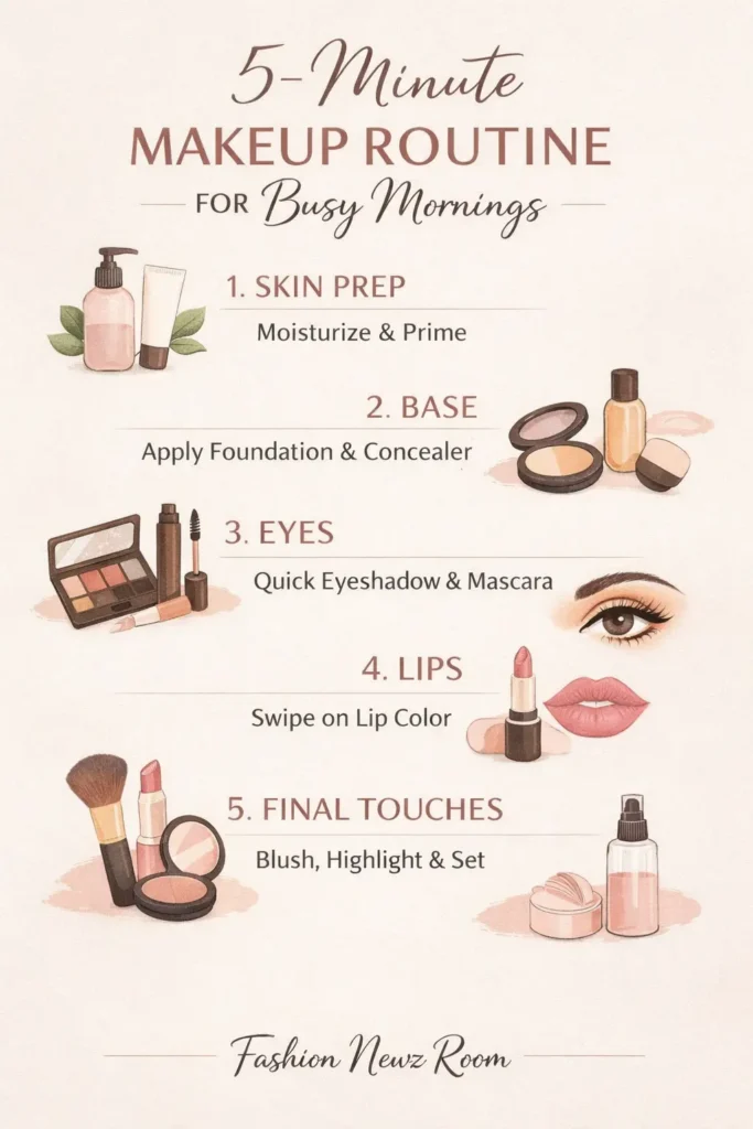 The Ultimate 5-Minute Makeup Routine for Busy Mornings - FashionNewzRoom.com
