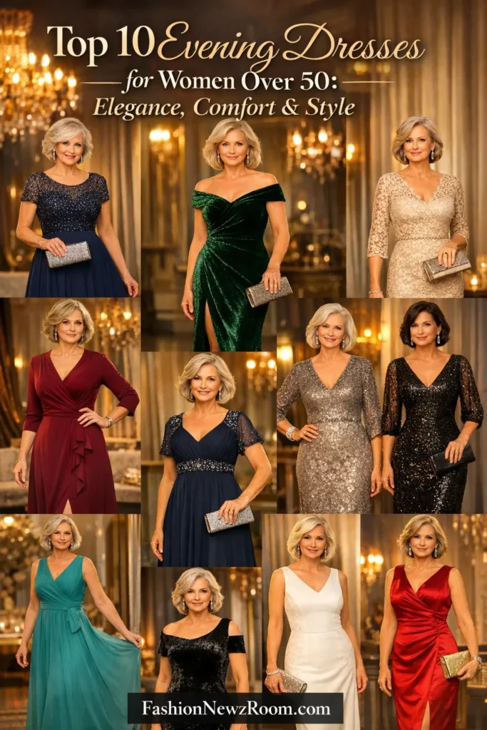 Top Evening Dresses for Women Over 50- pin