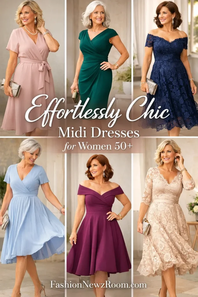 Which Midi Cocktail Dresses for Women Over 50s Make You Look Effortlessly Chic -Pin