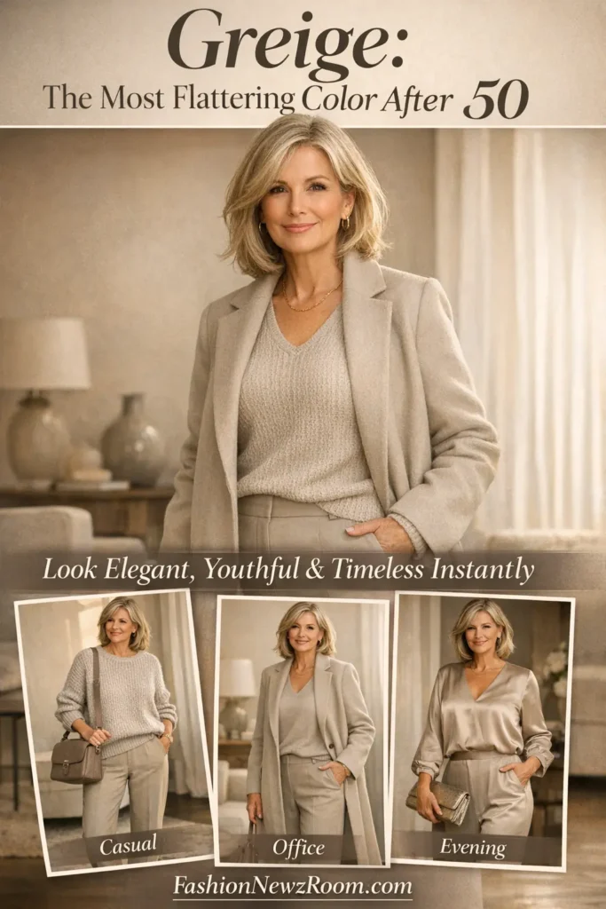 Why “Greige” Is the Most Flattering Color for Women Over 50- fashionnewzroom.com