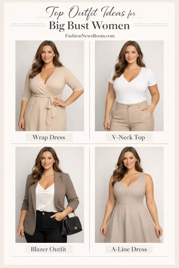Top Outfit Ideas for Big Bust Women - FashionNewzRoom.com