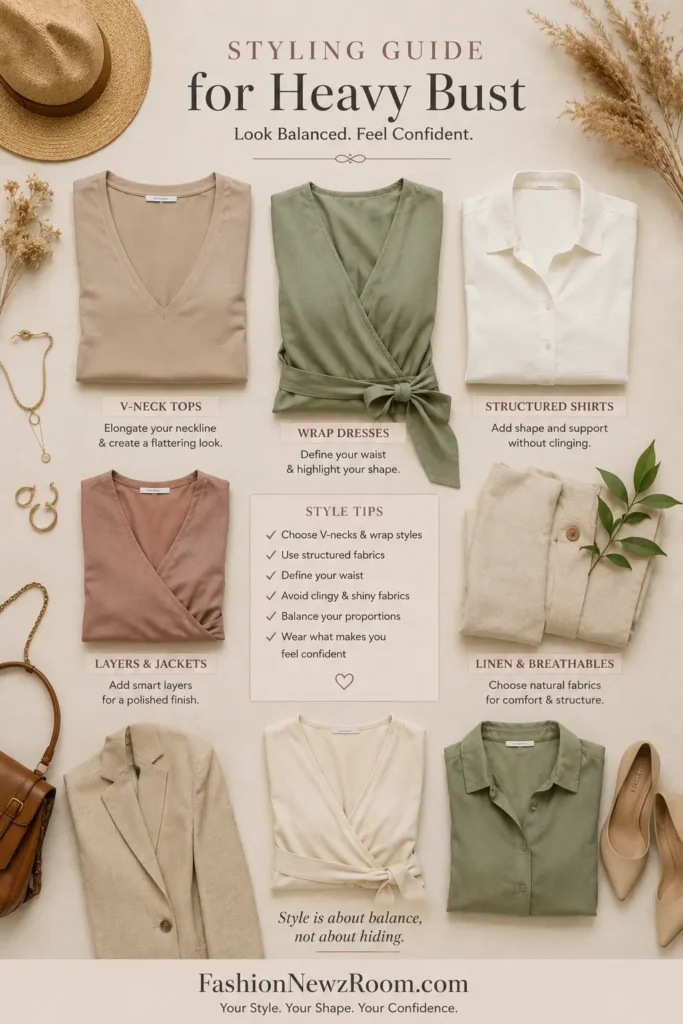 Best clothing styles for women with large busts