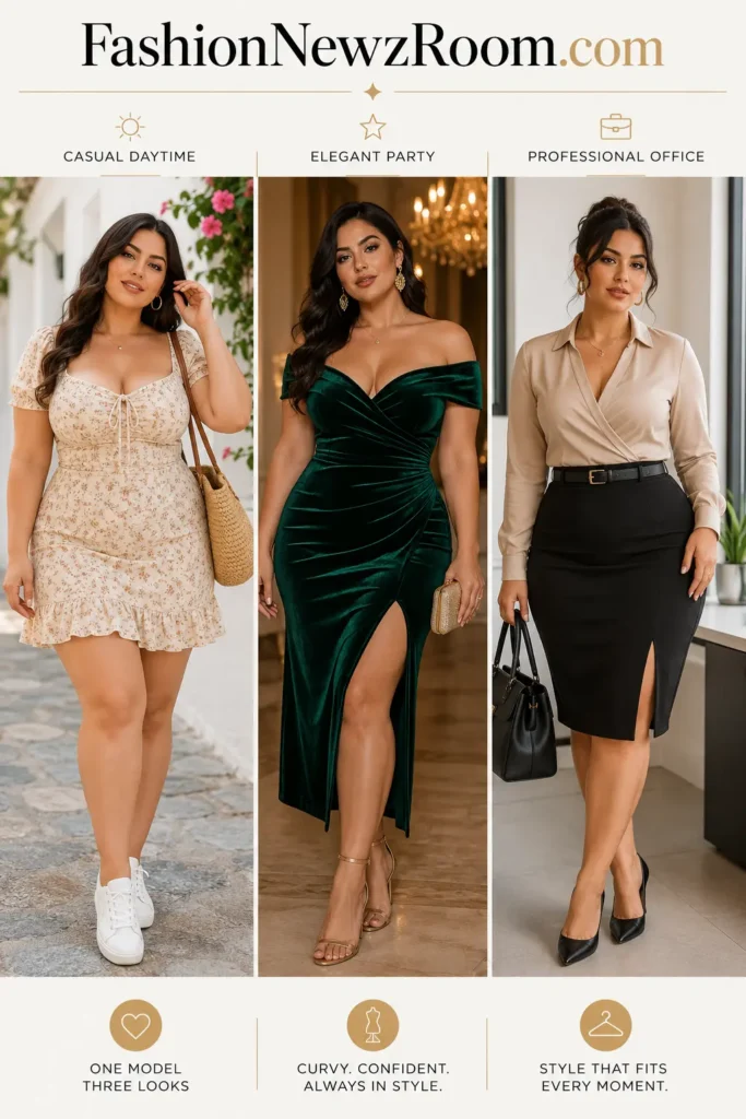 Best dresses for different occasions for curvy women