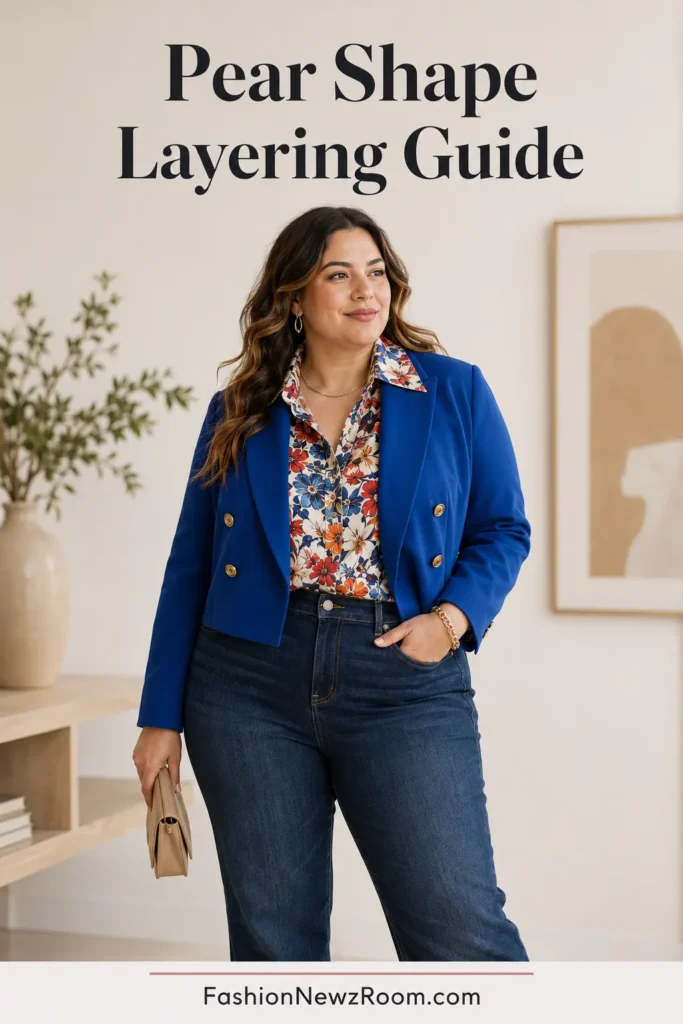 Layered fashion outfit ideas for pear body shape