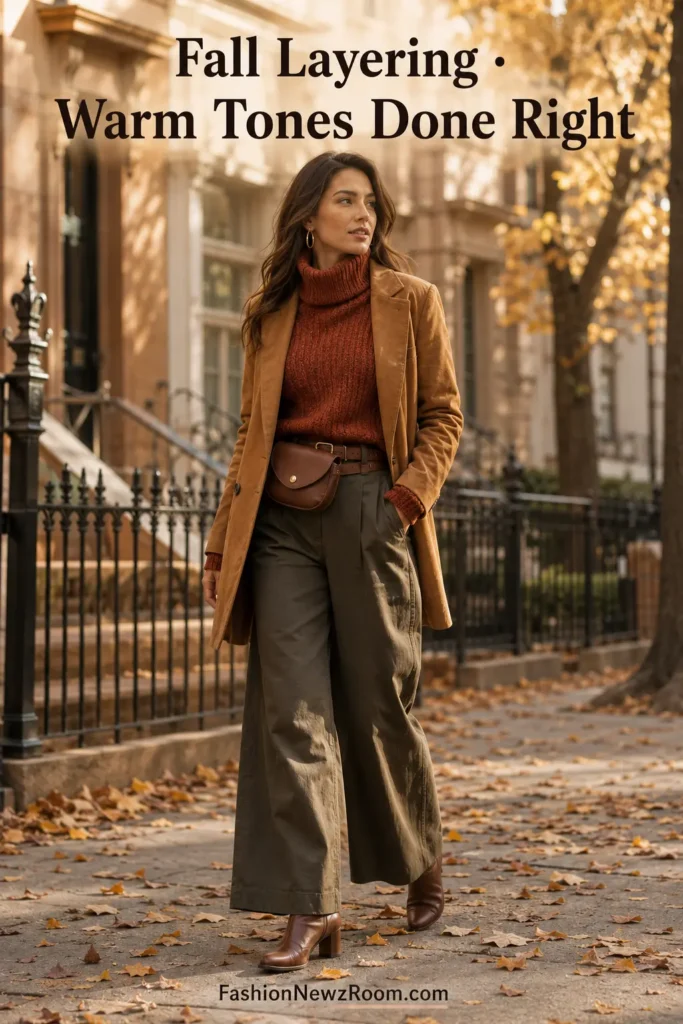 Cozy fall layering fashion outfit inspiration