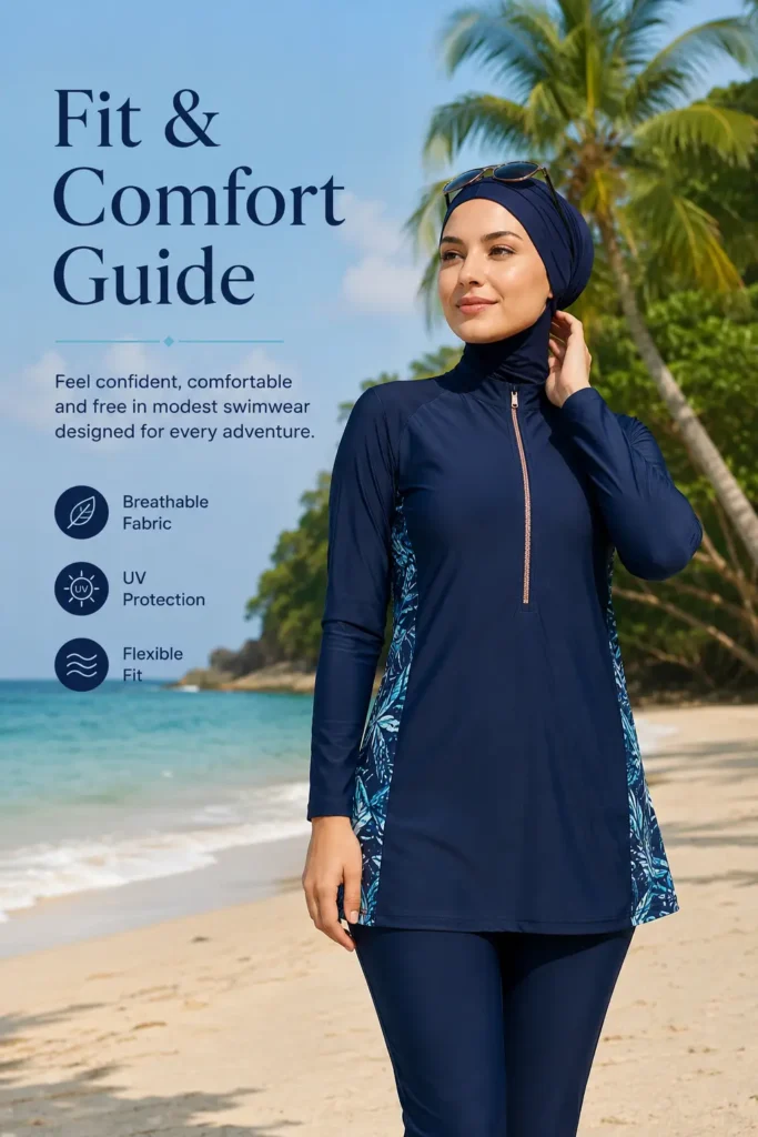 Comfortable and well-fitted modest beachwear outfits