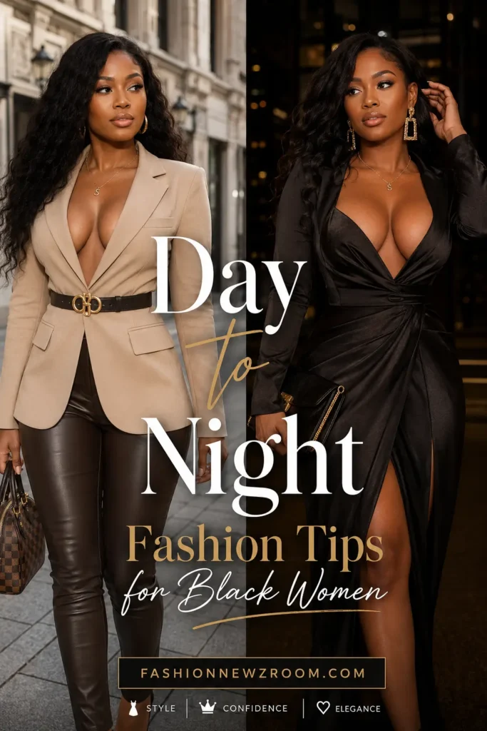 Pinterest-style fashion inspiration for Black women day to night outfits