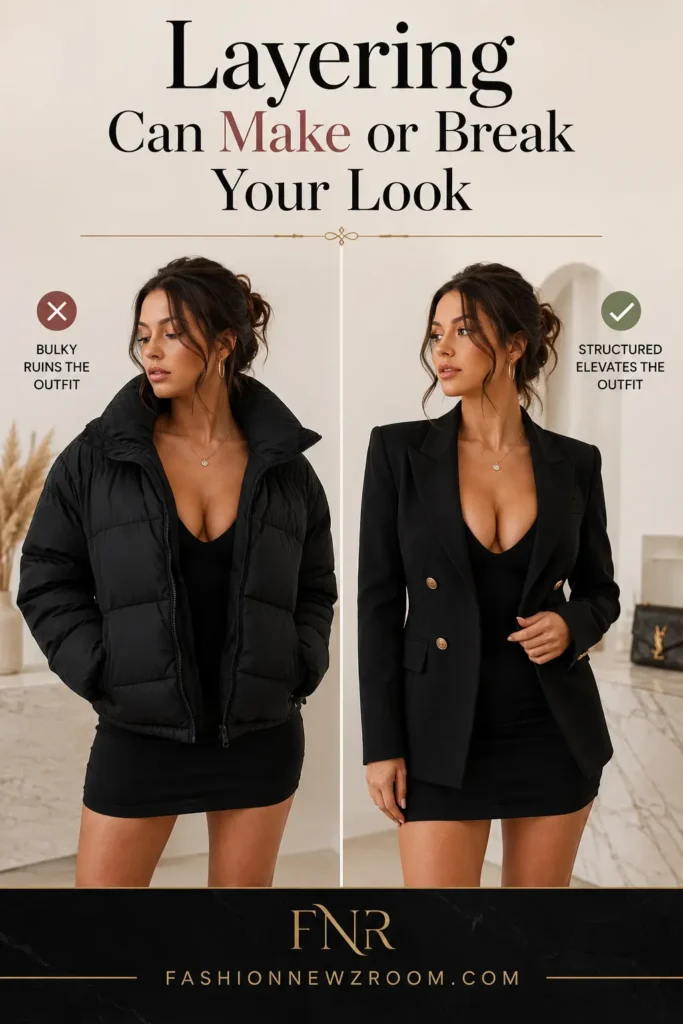 Fashion layering mistakes affecting cleavage styling