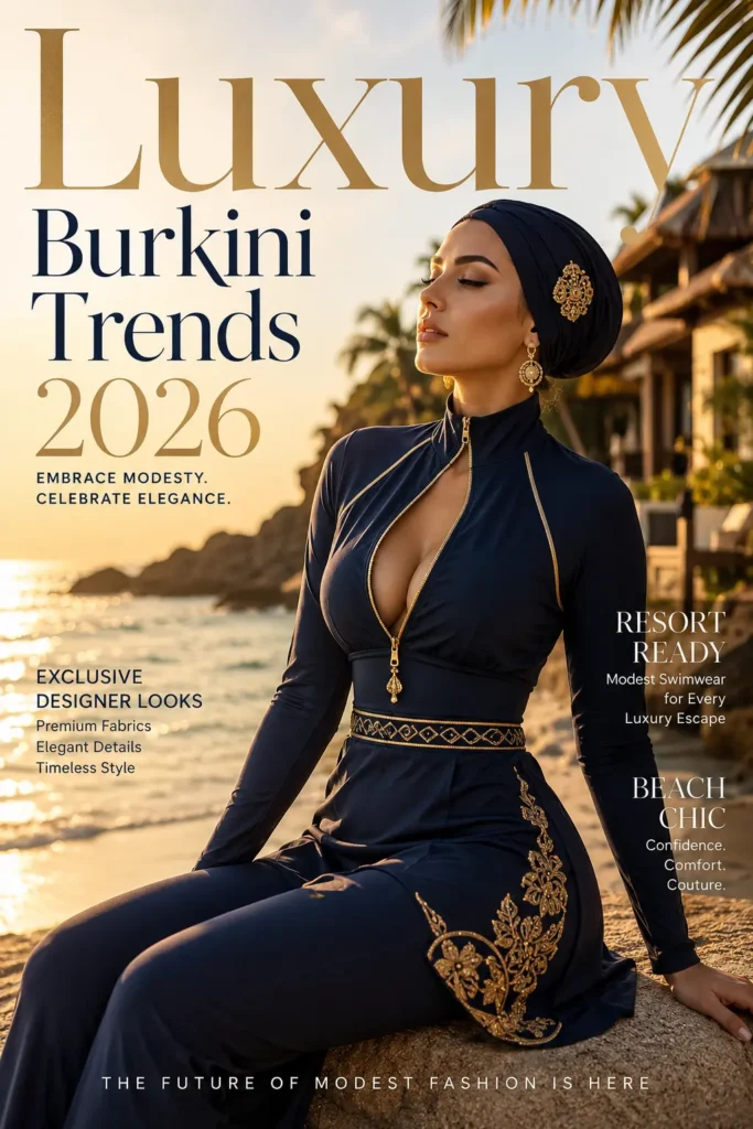 Luxury burkini trends with elegant modest swimwear designs