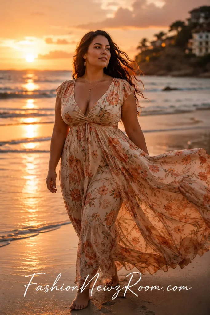 Elegant maxi dresses for curvy women fashion styling