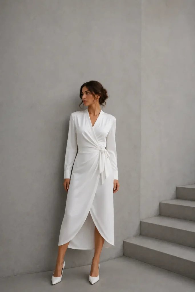Minimalist wrap dress fashion trend for 2026