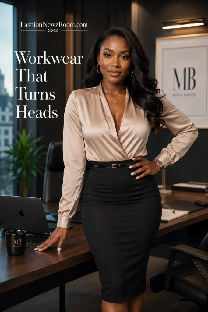 Office friendly casual fashion outfits for Black women