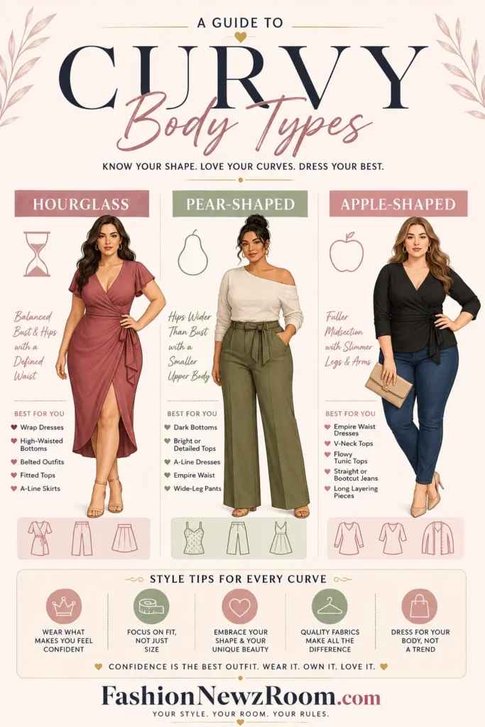 Understanding curvy body shapes and flattering dress styles