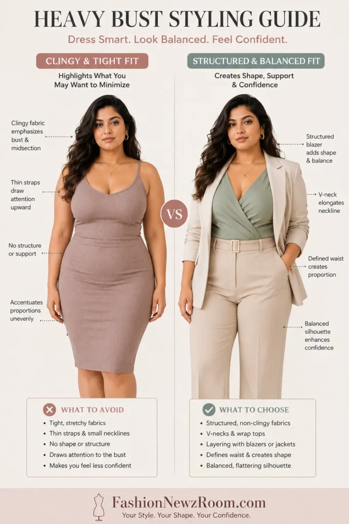 Clothing styles that emphasize the bust area in women’s fashion