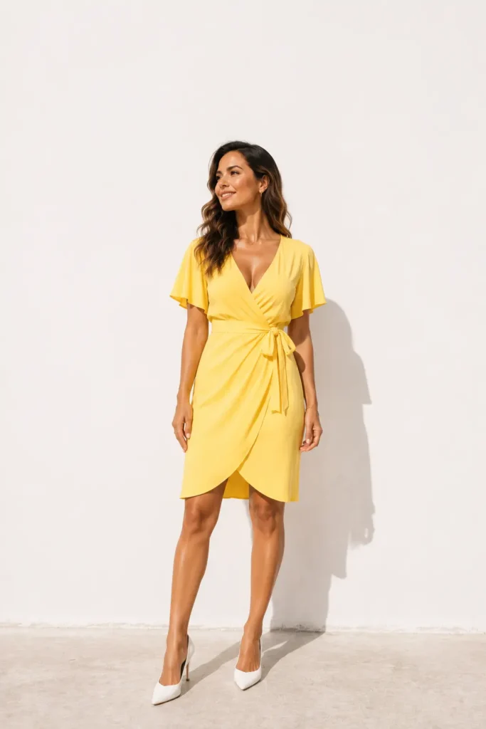 Wrap silhouette fashion for petite body figures